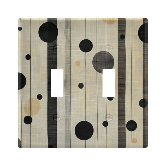 Yayeee Toggle Light Switch Wall Plate 2-Gang 4.56"x4.48" Decorative Outlet Cover, Stripes Pattern