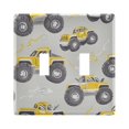 thumbnail image 1 of Yayeee Toggle Light Switch Wall Plate 2-Gang 4.56"x4.48" Decorative Outlet Cover, Trucks Pattern, 1 of 7