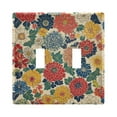 thumbnail image 1 of Yayeee Toggle Light Switch Wall Plate 2-Gang 4.56"x4.48" Decorative Outlet Cover, Vibrant Flowers Pattern, 1 of 7