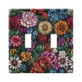 thumbnail image 1 of Yayeee Toggle Light Switch Wall Plate 2-Gang 4.56"x4.48" Decorative Outlet Cover, Vibrant Flowers Pattern, 1 of 7