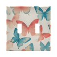thumbnail image 1 of Yayeee Toggle Light Switch Wall Plate 2-Gang 4.56"x4.48" Decorative Outlet Cover, Watercolor Butterflies, 1 of 7