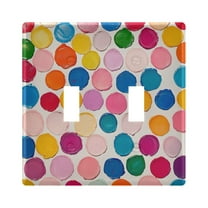 Yayeee Toggle Light Switch Wall Plate 2-Gang 4.56"x4.48" Decorative Outlet Cover, Watercolor Circles