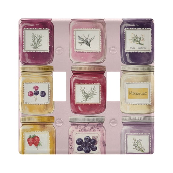 Yayeee Toggle Light Switch Wall Plate 2-Gang 4.56"x4.48" Decorative Outlet Cover, Watercolor Jar