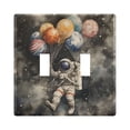 thumbnail image 1 of Yayeee Toggle Light Switch Wall Plate 2-Gang 4.56"x4.48" Decorative Outlet Cover, Watercolor Space, 1 of 7
