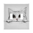 thumbnail image 1 of Yayeee Toggle Light Switch Wall Plate 2-Gang 4.56"x4.48" Decorative Outlet Cover, White Cat, 1 of 7