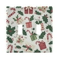 thumbnail image 1 of Yayeee Toggle Light Switch Wall Plate 2-Gang 4.56"x4.48" Decorative Outlet Cover, White Christmas Holly, 1 of 7
