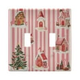 thumbnail image 1 of Yayeee Toggle Light Switch Wall Plate 2-Gang 4.56"x4.48" Decorative Outlet Cover, White Gingerbread Houses, 1 of 7