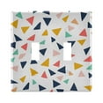 thumbnail image 1 of Yayeee Toggle Light Switch Wall Plate 2-Gang 4.56"x4.48" Decorative Outlet Cover, White Minimalist Triangles, 1 of 7