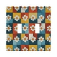 thumbnail image 1 of Yayeee Toggle Light Switch Wall Plate 2-Gang 4.56"x4.48" Decorative Outlet Cover, Yellow Checkered Daisy, 1 of 7