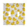 thumbnail image 1 of Yayeee Toggle Light Switch Wall Plate 2-Gang 4.56"x4.48" Decorative Outlet Cover, Yellow Rubber Ducks, 1 of 7