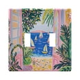 thumbnail image 1 of Yayeee Toggle Light Switch Wall Plate 2-Gang 4.56"x4.48" Decorative Outlet Cover, Yellow Seaside, 1 of 7
