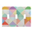 thumbnail image 1 of Yayeee Toggle Light Switch Wall Plate 3-Gang 6.37"x4.48" Decorative Outlet Cover, Abstract Geometric, 1 of 7