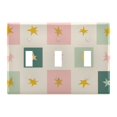 thumbnail image 1 of Yayeee Toggle Light Switch Wall Plate 3-Gang 6.37"x4.48" Decorative Outlet Cover, Beige Abstract, 1 of 7