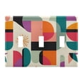 thumbnail image 1 of Yayeee Toggle Light Switch Wall Plate 3-Gang 6.37"x4.48" Decorative Outlet Cover, Beige Abstract, 1 of 7