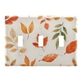 thumbnail image 1 of Yayeee Toggle Light Switch Wall Plate 3-Gang 6.37"x4.48" Decorative Outlet Cover, Beige Autumn Leaves, 1 of 7
