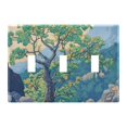 thumbnail image 1 of Yayeee Toggle Light Switch Wall Plate 3-Gang 6.37"x4.48" Decorative Outlet Cover, Beige Tree, 1 of 7