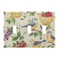thumbnail image 1 of Yayeee Toggle Light Switch Wall Plate 3-Gang 6.37"x4.48" Decorative Outlet Cover, Birds with Strawberries, 1 of 7