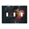 thumbnail image 1 of Yayeee Toggle Light Switch Wall Plate 3-Gang 6.37"x4.48" Decorative Outlet Cover, Black Astronaut, 1 of 7