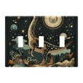 thumbnail image 1 of Yayeee Toggle Light Switch Wall Plate 3-Gang 6.37"x4.48" Decorative Outlet Cover, Black Dinosaur, 1 of 7