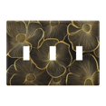 thumbnail image 1 of Yayeee Toggle Light Switch Wall Plate 3-Gang 6.37"x4.48" Decorative Outlet Cover, Black Flower Pattern, 1 of 7