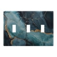 thumbnail image 1 of Yayeee Toggle Light Switch Wall Plate 3-Gang 6.37"x4.48" Decorative Outlet Cover, Black Marble, 1 of 7
