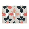 thumbnail image 1 of Yayeee Toggle Light Switch Wall Plate 3-Gang 6.37"x4.48" Decorative Outlet Cover, Black Retro Flower, 1 of 7