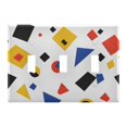 thumbnail image 1 of Yayeee Toggle Light Switch Wall Plate 3-Gang 6.37"x4.48" Decorative Outlet Cover, Black Simple Shapes, 1 of 7