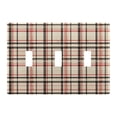 thumbnail image 1 of Yayeee Toggle Light Switch Wall Plate 3-Gang 6.37"x4.48" Decorative Outlet Cover, Black Tartan, 1 of 7