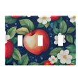 thumbnail image 1 of Yayeee Toggle Light Switch Wall Plate 3-Gang 6.37"x4.48" Decorative Outlet Cover, Blue Apple Pattern, 1 of 7