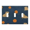 thumbnail image 1 of Yayeee Toggle Light Switch Wall Plate 3-Gang 6.37"x4.48" Decorative Outlet Cover, Blue Capybaras, 1 of 7