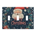thumbnail image 1 of Yayeee Toggle Light Switch Wall Plate 3-Gang 6.37"x4.48" Decorative Outlet Cover, Blue Christmas Santa, 1 of 7