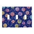 thumbnail image 1 of Yayeee Toggle Light Switch Wall Plate 3-Gang 6.37"x4.48" Decorative Outlet Cover, Blue Colorful Candies, 1 of 7