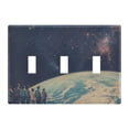 thumbnail image 1 of Yayeee Toggle Light Switch Wall Plate 3-Gang 6.37"x4.48" Decorative Outlet Cover, Blue Earth, 1 of 7