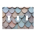 thumbnail image 1 of Yayeee Toggle Light Switch Wall Plate 3-Gang 6.37"x4.48" Decorative Outlet Cover, Blue Shimmering Pattern, 1 of 7