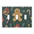 thumbnail image 1 of Yayeee Toggle Light Switch Wall Plate 3-Gang 6.37"x4.48" Decorative Outlet Cover, Brown Christmas Gingerbread, 1 of 7