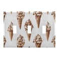 thumbnail image 1 of Yayeee Toggle Light Switch Wall Plate 3-Gang 6.37"x4.48" Decorative Outlet Cover, Brown Ice Cream Pattern, 1 of 7