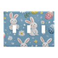 thumbnail image 1 of Yayeee Toggle Light Switch Wall Plate 3-Gang 6.37"x4.48" Decorative Outlet Cover, Cartoon Easter Bunnies, 1 of 7