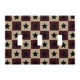thumbnail image 1 of Yayeee Toggle Light Switch Wall Plate 3-Gang 6.37"x4.48" Decorative Outlet Cover, Checkered Stars Pattern, 1 of 7
