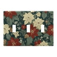 thumbnail image 1 of Yayeee Toggle Light Switch Wall Plate 3-Gang 6.37"x4.48" Decorative Outlet Cover, Christmas Blooms, 1 of 7