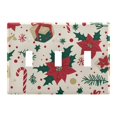 thumbnail image 1 of Yayeee Toggle Light Switch Wall Plate 3-Gang 6.37"x4.48" Decorative Outlet Cover, Christmas Floral, 1 of 7