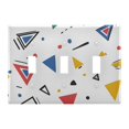thumbnail image 1 of Yayeee Toggle Light Switch Wall Plate 3-Gang 6.37"x4.48" Decorative Outlet Cover, Colorful Geometric, 1 of 7