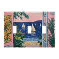 thumbnail image 1 of Yayeee Toggle Light Switch Wall Plate 3-Gang 6.37"x4.48" Decorative Outlet Cover, Colorful Seaside, 1 of 7
