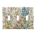 thumbnail image 1 of Yayeee Toggle Light Switch Wall Plate 3-Gang 6.37"x4.48" Decorative Outlet Cover, Colorful Wildflowers, 1 of 7