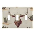 thumbnail image 1 of Yayeee Toggle Light Switch Wall Plate 3-Gang 6.37"x4.48" Decorative Outlet Cover, Cowboy Pattern, 1 of 7