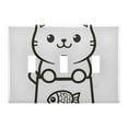 thumbnail image 1 of Yayeee Toggle Light Switch Wall Plate 3-Gang 6.37"x4.48" Decorative Outlet Cover, Cute Chubby Cat, 1 of 7