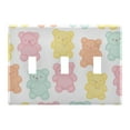 thumbnail image 1 of Yayeee Toggle Light Switch Wall Plate 3-Gang 6.37"x4.48" Decorative Outlet Cover, Cute Gummy Bears Pattern, 1 of 7