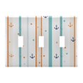 thumbnail image 1 of Yayeee Toggle Light Switch Wall Plate 3-Gang 6.37"x4.48" Decorative Outlet Cover, Cute Nautical Pattern, 1 of 7