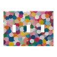 thumbnail image 1 of Yayeee Toggle Light Switch Wall Plate 3-Gang 6.37"x4.48" Decorative Outlet Cover, Dark Colorful Circles, 1 of 7