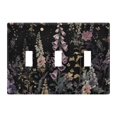 thumbnail image 1 of Yayeee Toggle Light Switch Wall Plate 3-Gang 6.37"x4.48" Decorative Outlet Cover, Dark Flowers Pattern, 1 of 7