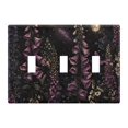 thumbnail image 1 of Yayeee Toggle Light Switch Wall Plate 3-Gang 6.37"x4.48" Decorative Outlet Cover, Dark Gothic Floral, 1 of 7